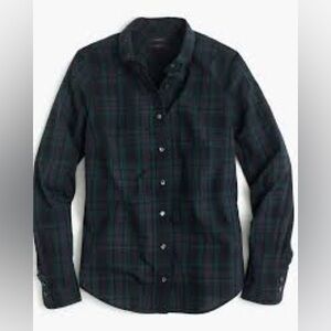 J.Crew Club-collar perfect shirt in Black greenWatch plaid size 16
